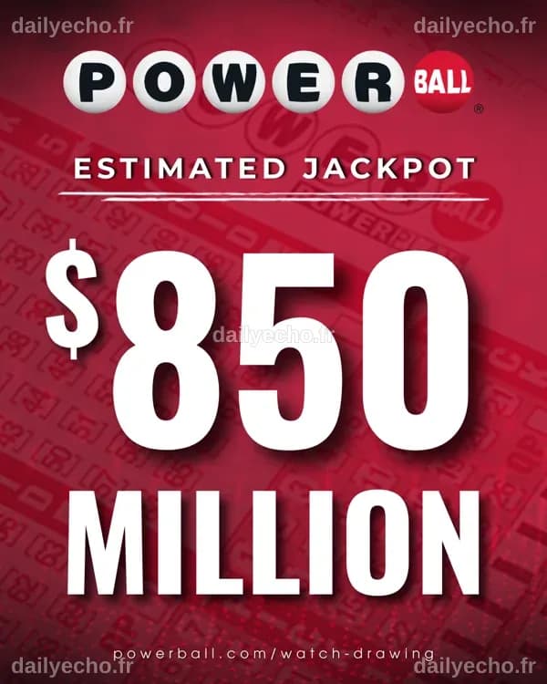 Powerball jackpot increased to $850 million for tonight's drawing ...