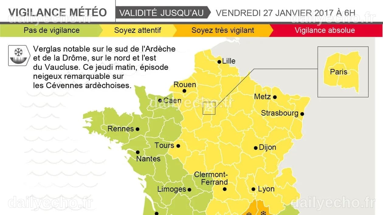 L'alerte neige et verglas prolongée dans la vallée du Rhône