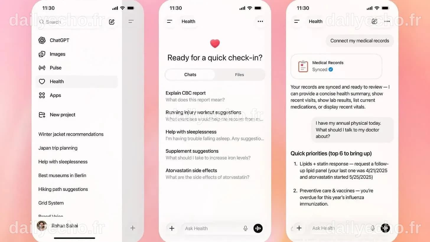 Avec ChatGPT Health, OpenAI veut aider les utilisateurs à comprendre ...